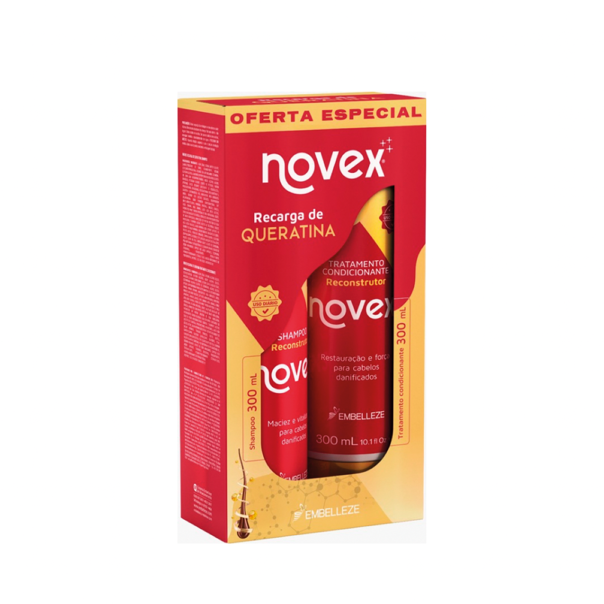 Set Capilar Novex Recarga De Queratina 300ml