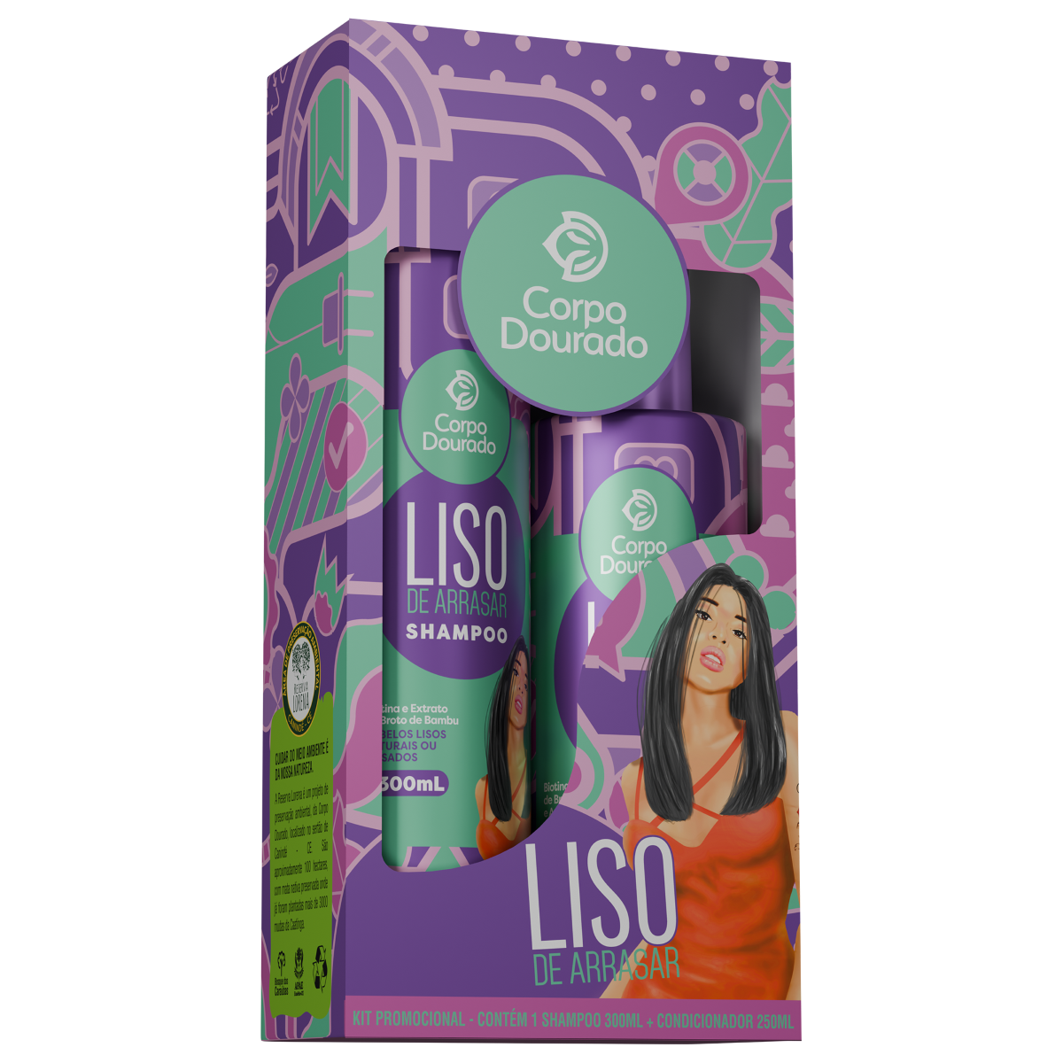 Set Capilar Corpo Dourado Liso De Arrasar