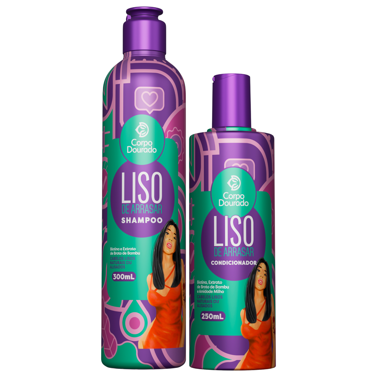 Set Capilar Corpo Dourado Liso De Arrasar