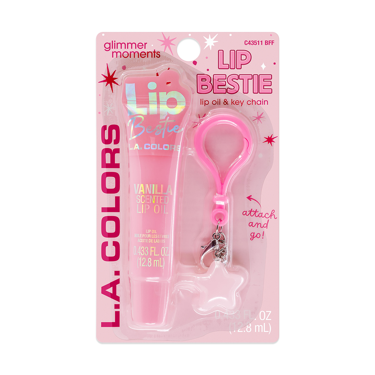 Set L.A. Colors Aceite de Labios con Llavero BFF 2025