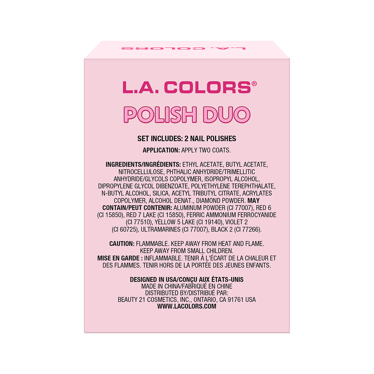Set L.A. Colors Duo de Esmalte de Uñas Sparkly Time 2025