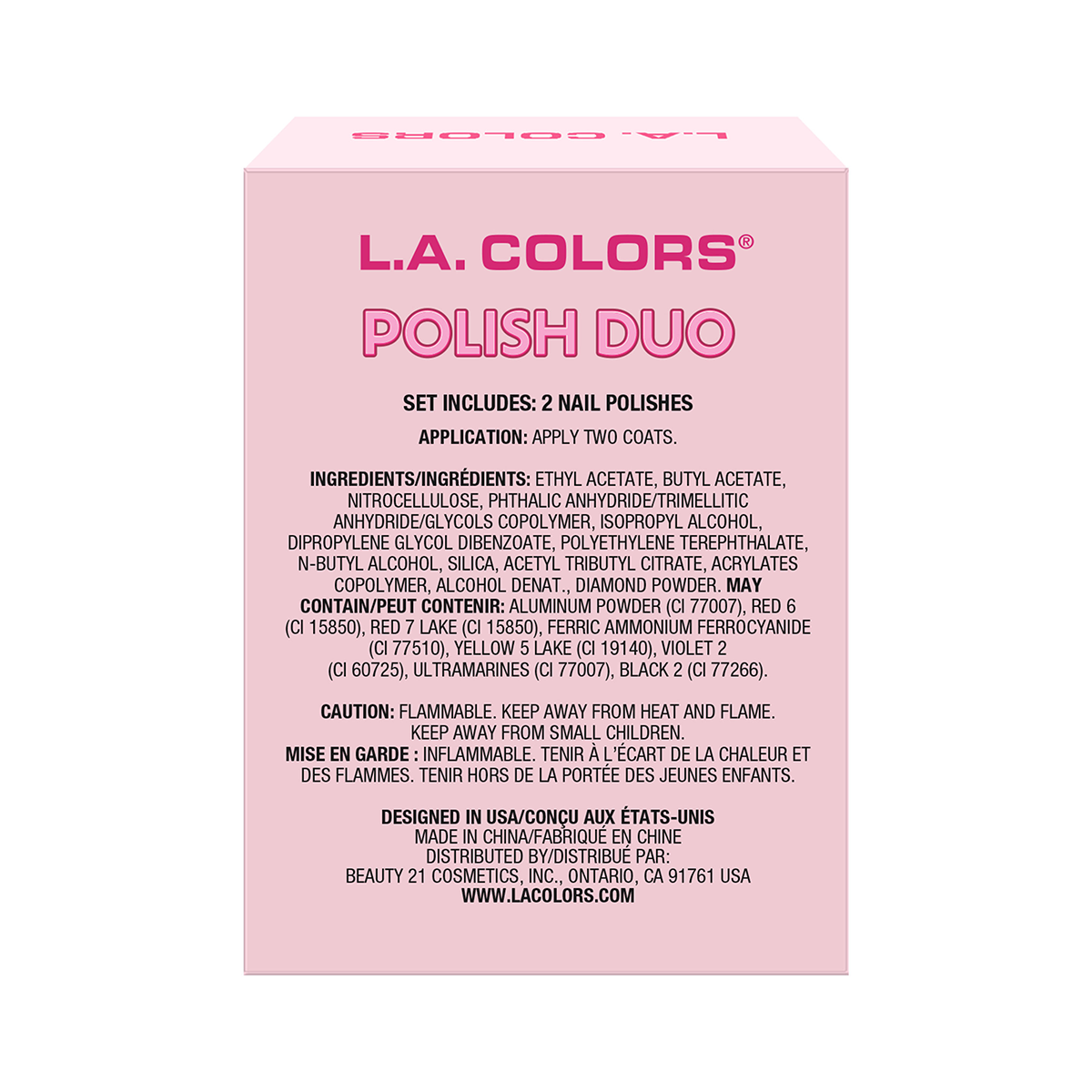 Set L.A. Colors Duo de Esmalte de Uñas Sparkly Shine 2025