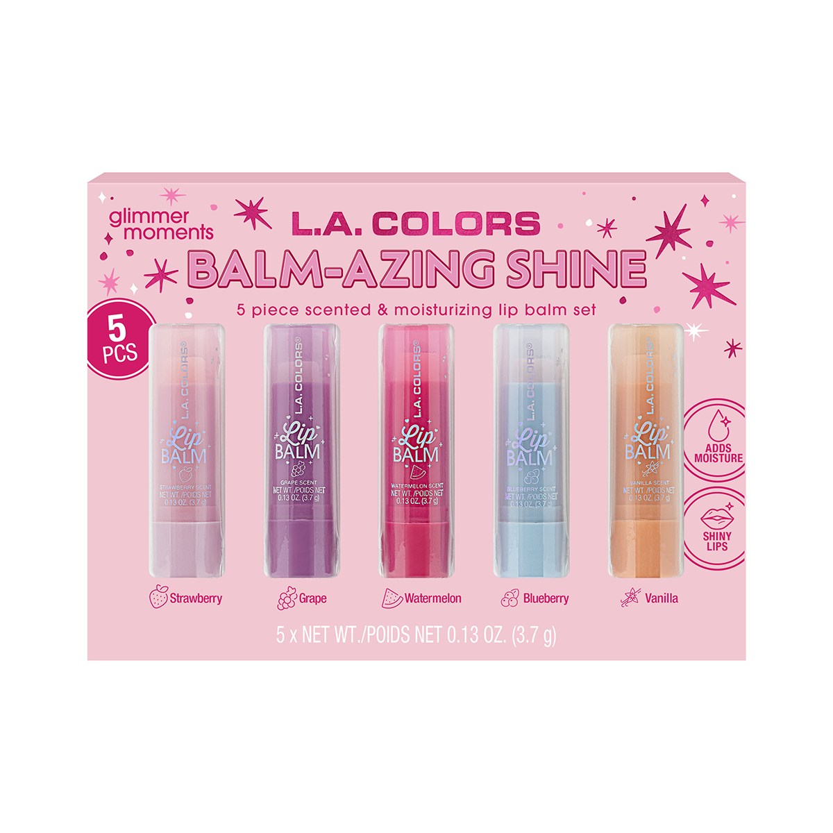 Set L.A. Colors Bálsamos Labiales Balm-azing Time 5pcs 2025