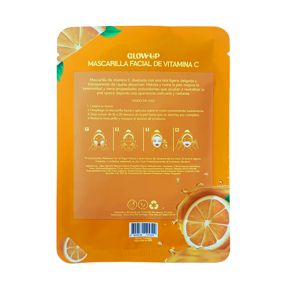 Mascarilla Facial Glow Up Vitamina C 30ml