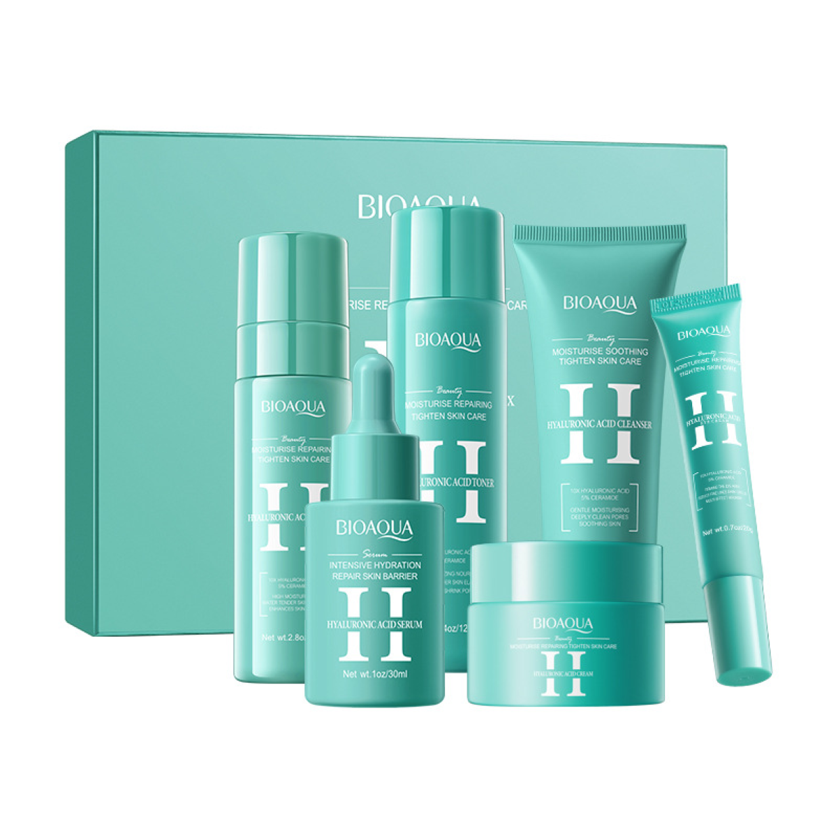 Set Skincare Bioaqua Ácido Hialurónico 6Pcs