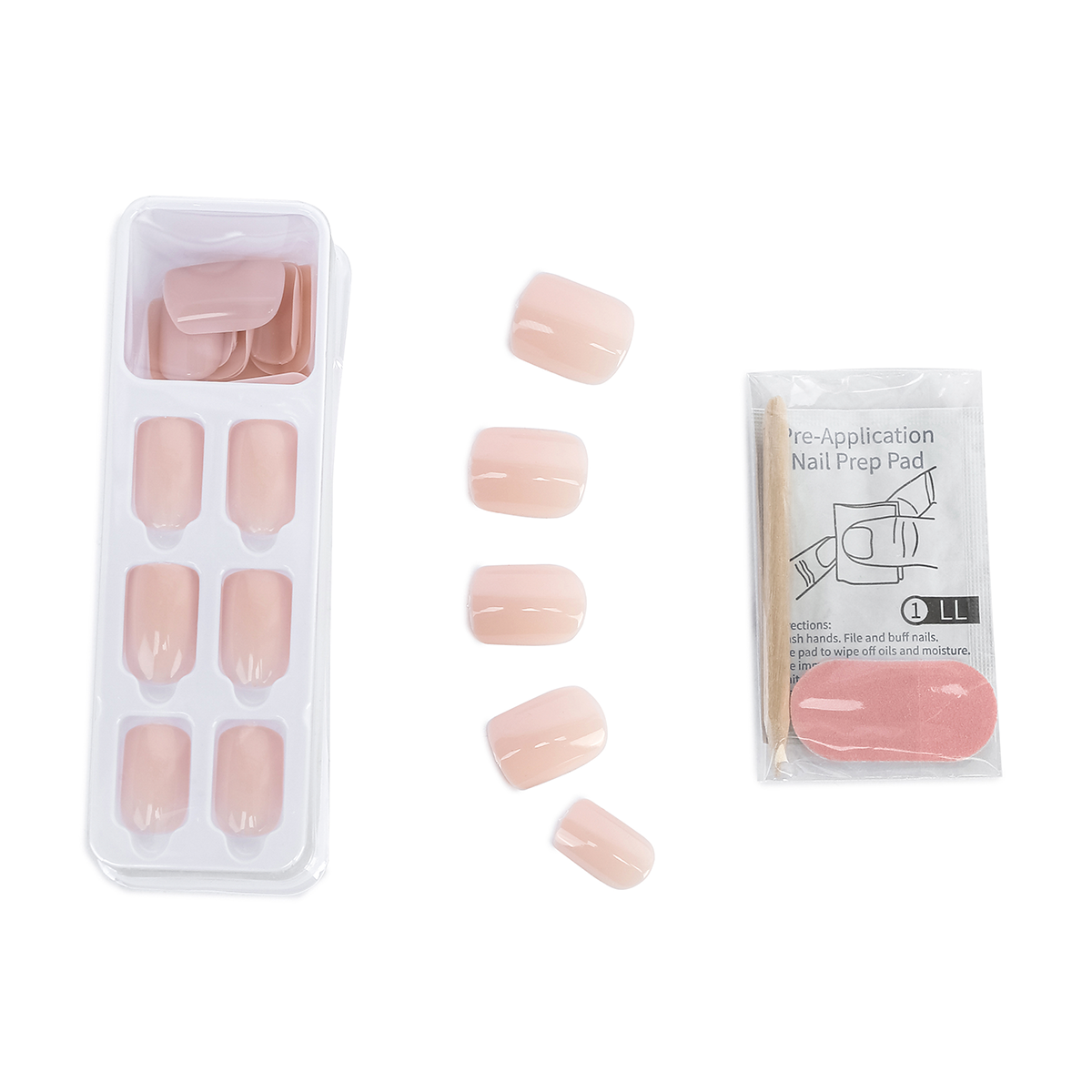 Uñas Postizas Beauty Plus Press On Super Gel Nude Pink