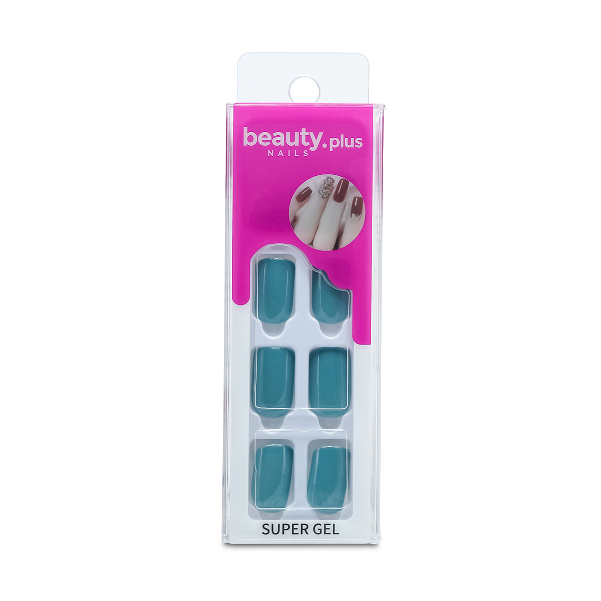 Uñas Postizas Beauty Plus Press On Super Gel Dark Turquoise