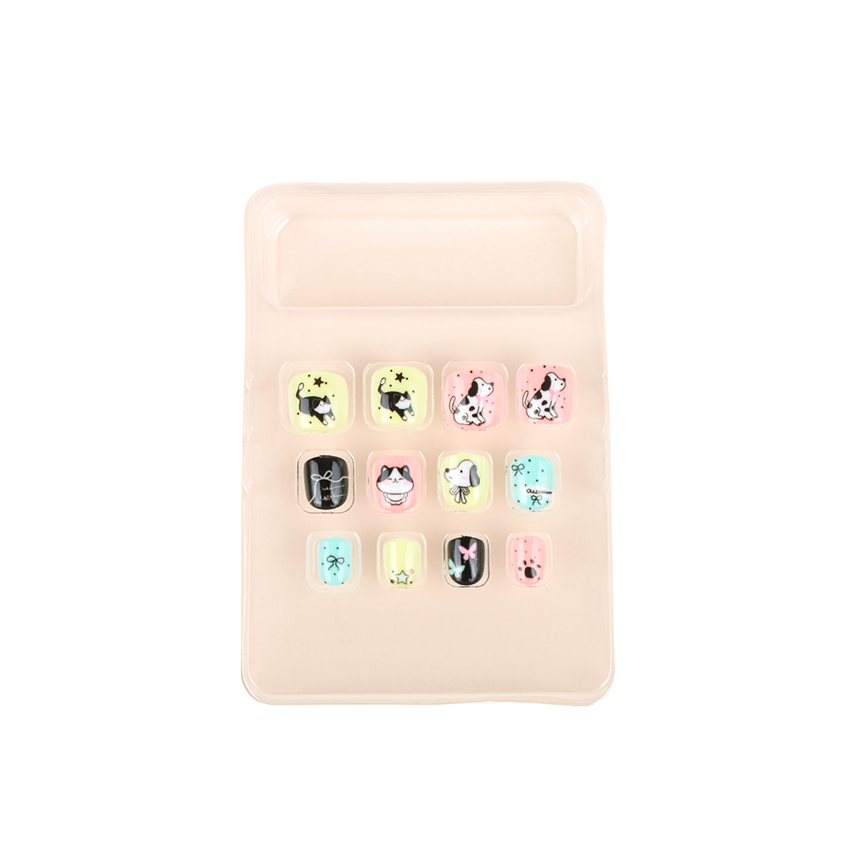 Uñas Postizas Press On Para Niñas Kitty & Puppy