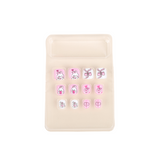 Uñas Postizas Press On Para Niñas Bunny Pink Heart