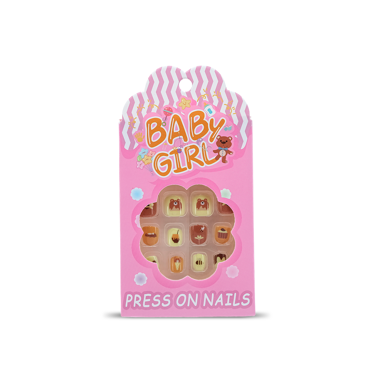 Uñas Postizas Press On Para Niñas Honey Bear & Bee