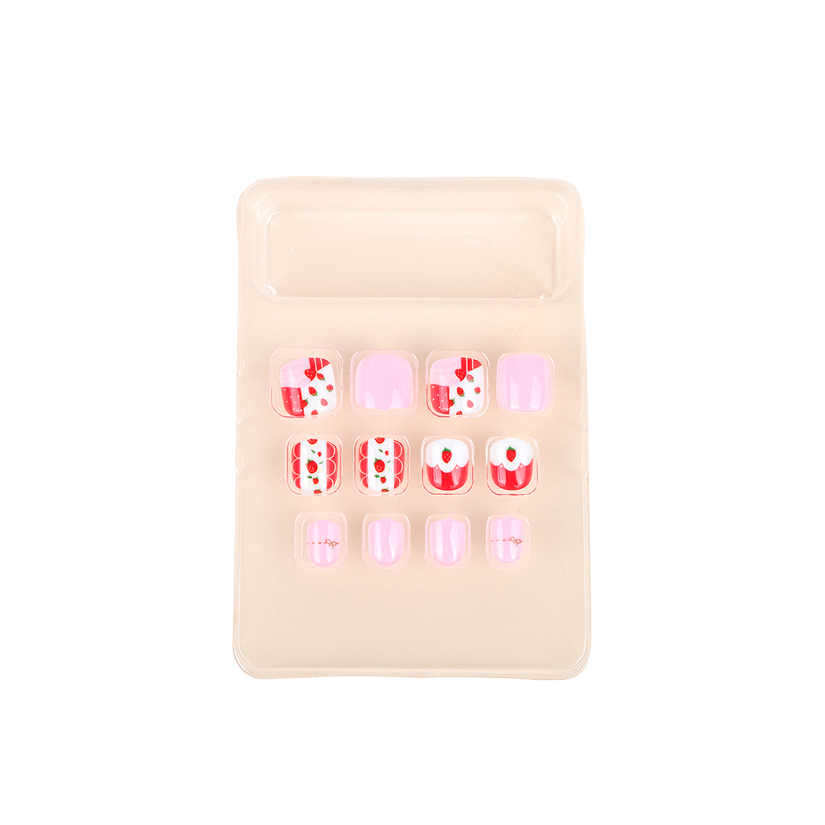 Uñas Postizas Press On Para Niñas Sweet Strawberry