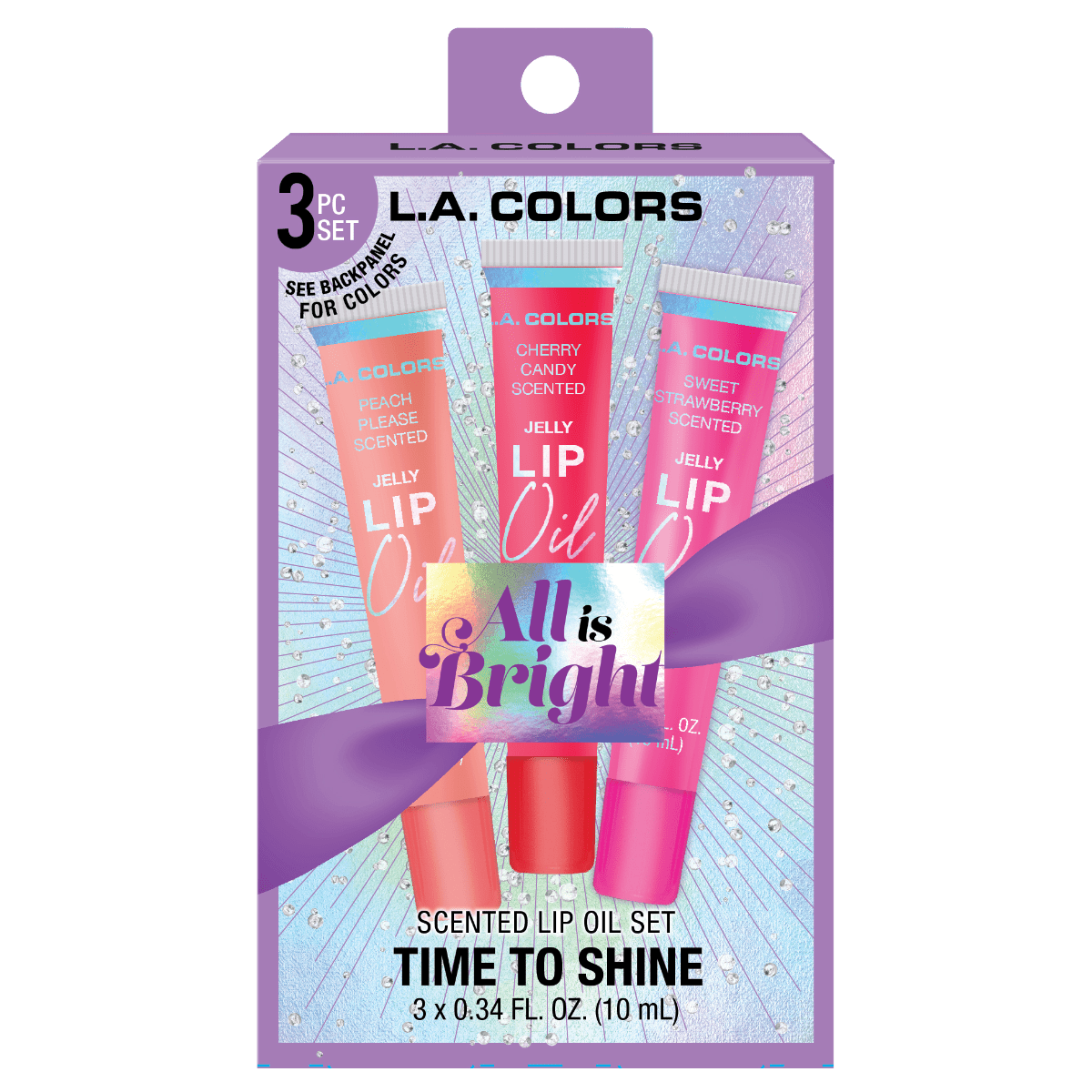 Set De Navidad L.A. Colors Lip Oil Time To Shine In Jellies 2023 -